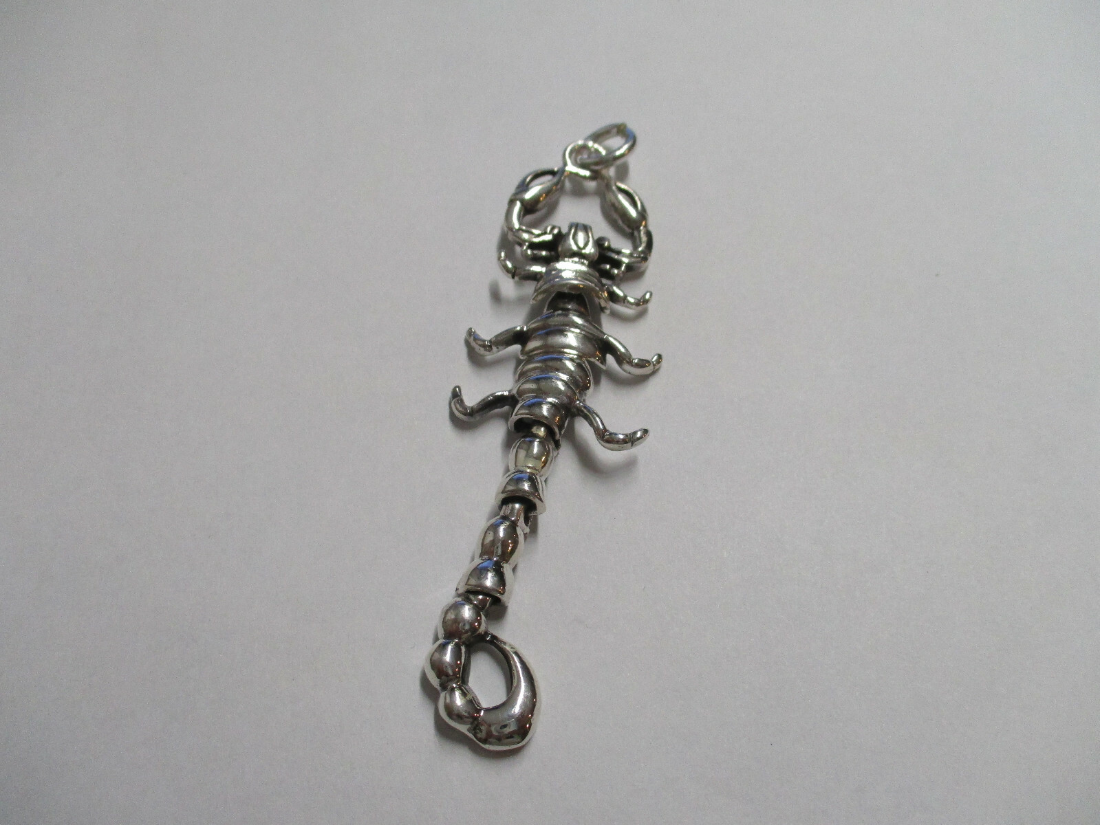 Sterling Silver Pendant Scorpion solid 925 silver 3.5 inches long