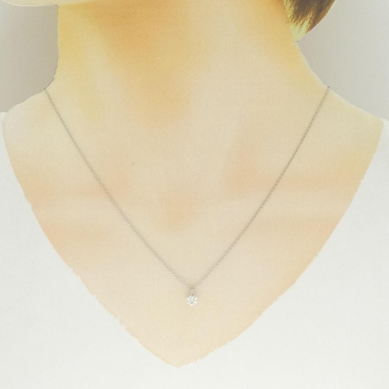 Authentic PT900/PT850 Solitaire Diamond Necklace 0.30CT #270-004-270-3553
