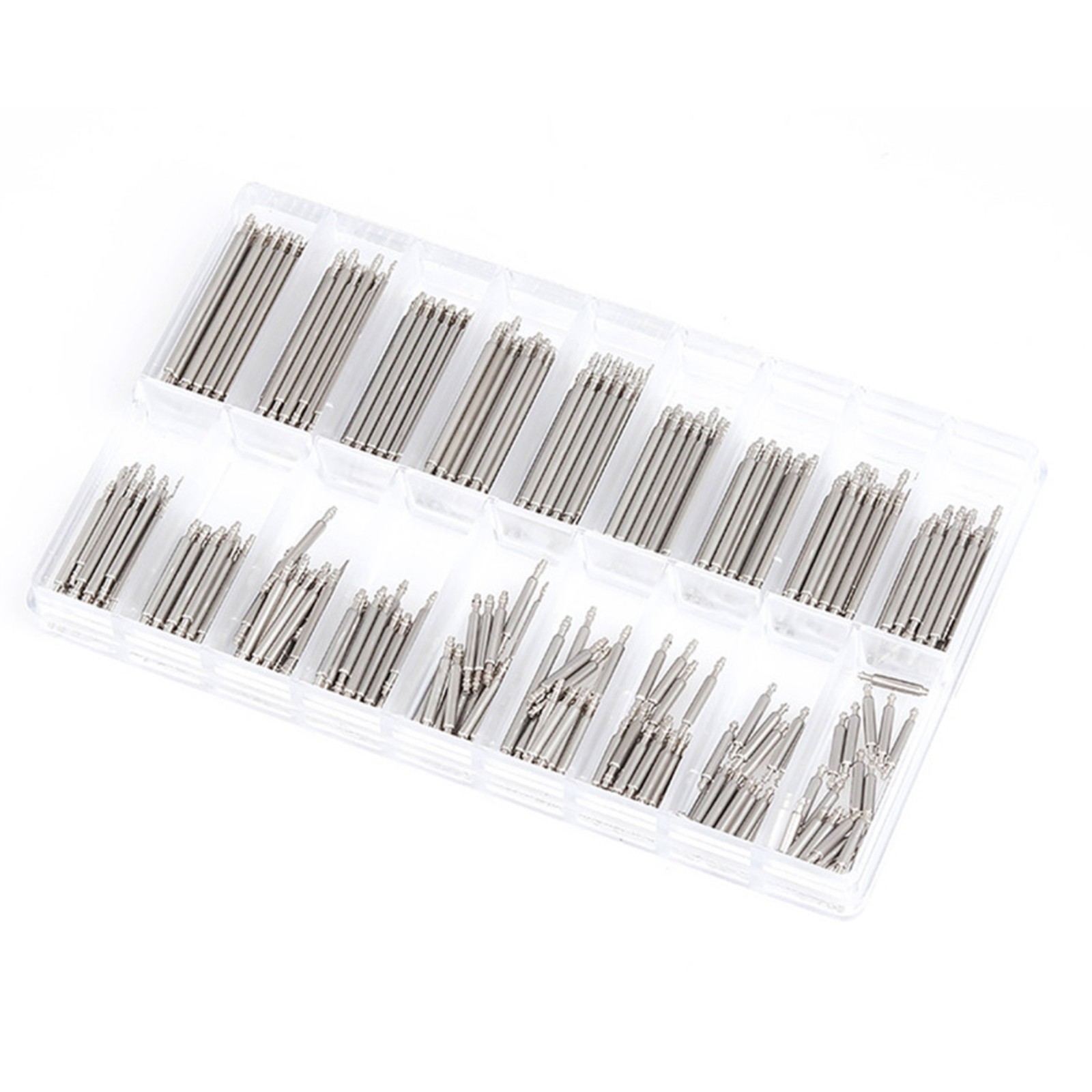 360pcs 8-25mm 18 Sizes Stainless Steel Double Flange Watch Band Spring Bars