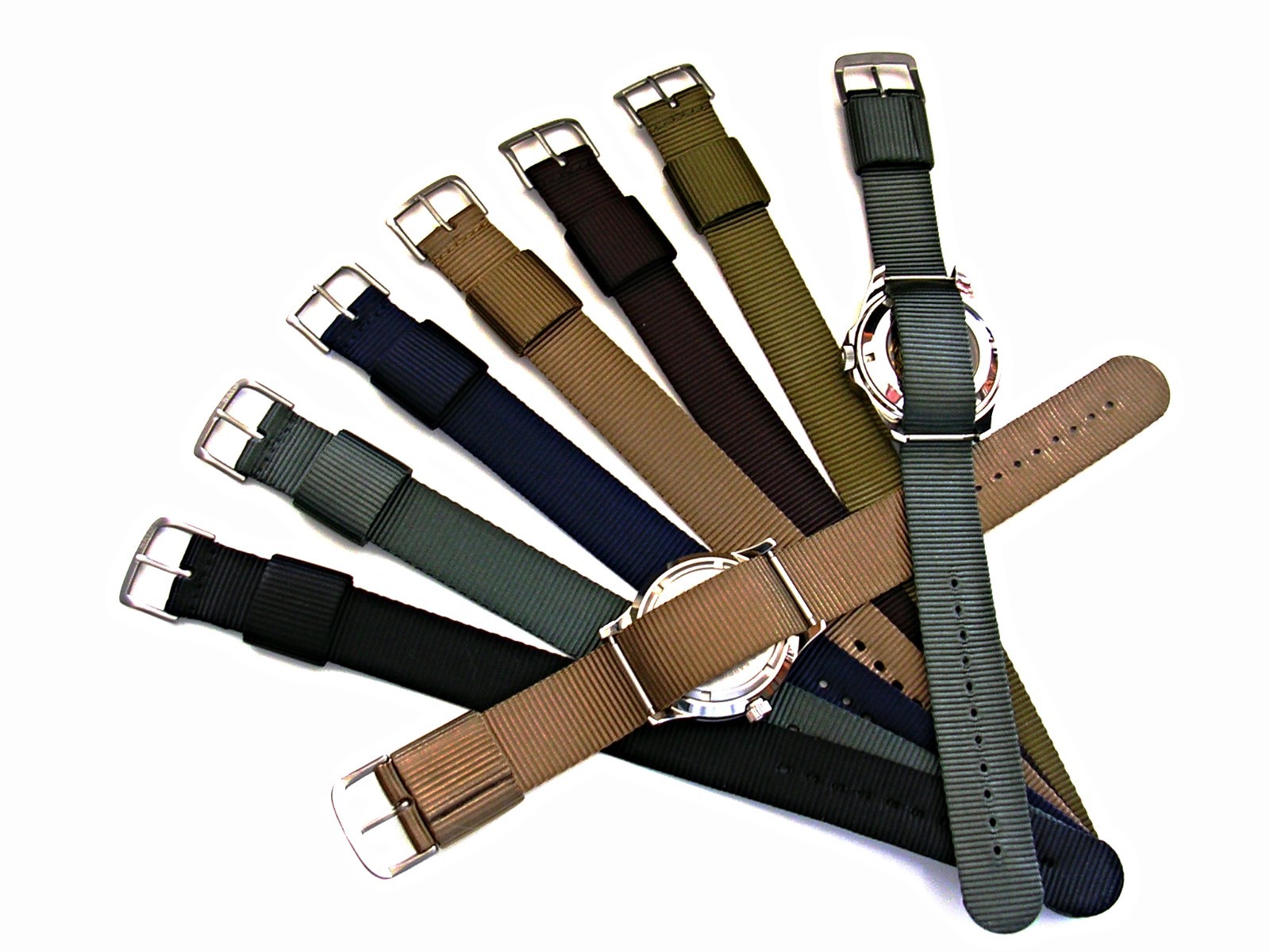 1pc RAF NATO strap WWII HD Ballistic nylon Olive army Khaki military watch bands