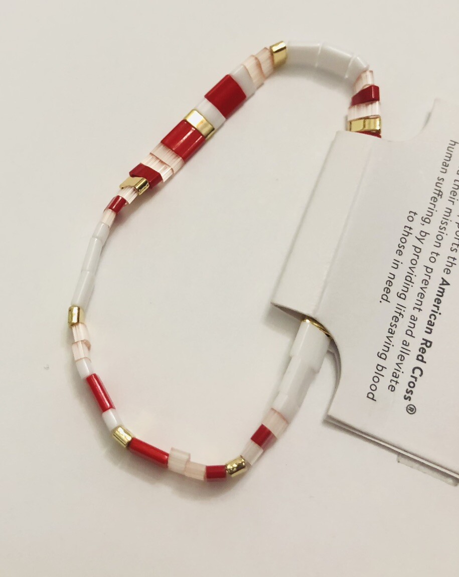 Pura Vida Cuteness Tile Glass / Brass Base With Gold Plating Polyester Bracelet
