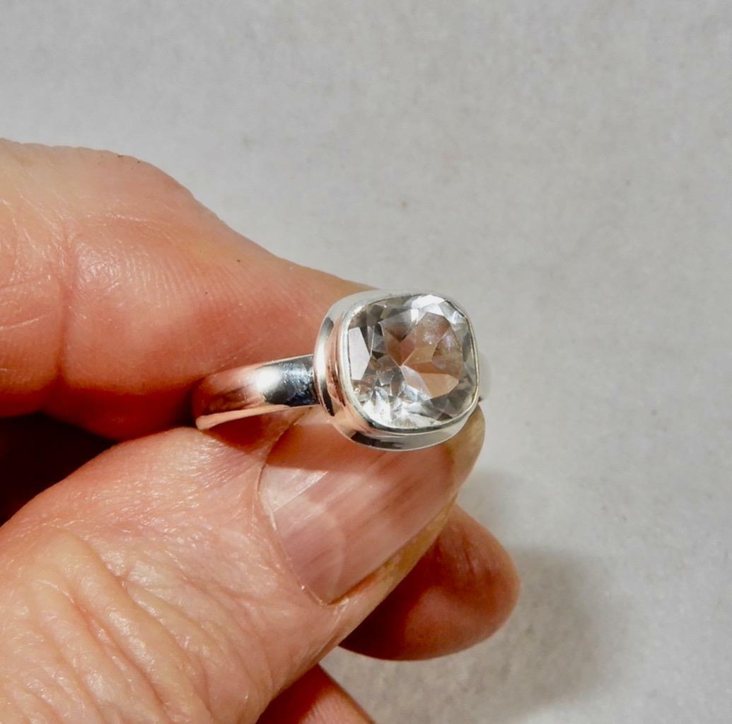 Clear Quartz Ring 925 Sterling Silver Sizes 7, 7.5, 8.25, 9, 10 Power Stone