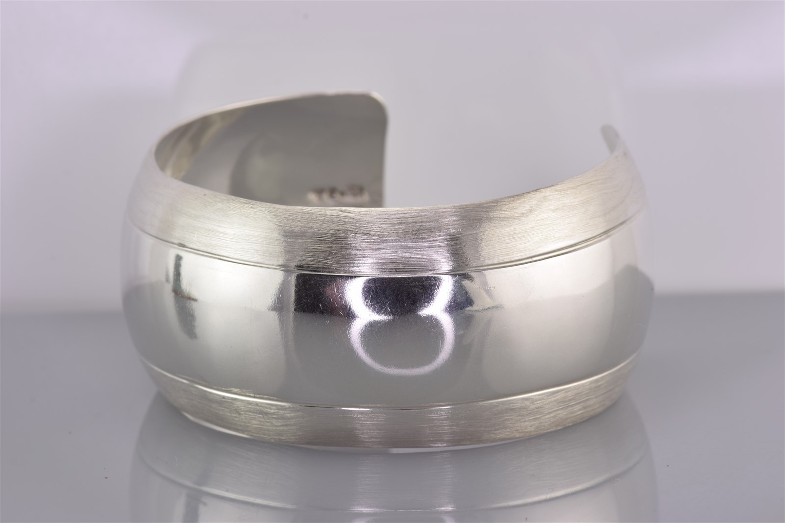 Taxco Sterling Silver 29mm Brushed Rim Statement Cuff 925 Mex Bracelet 35g 6.5″
