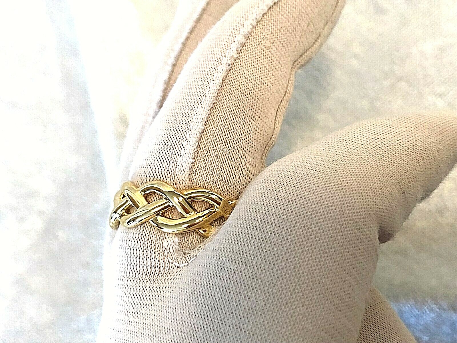 ORO NUOVO POLISHED 14K GOLD OVER RESIN BRAIDED BAND SIZES 7,8,10,11 (M4627-1262)