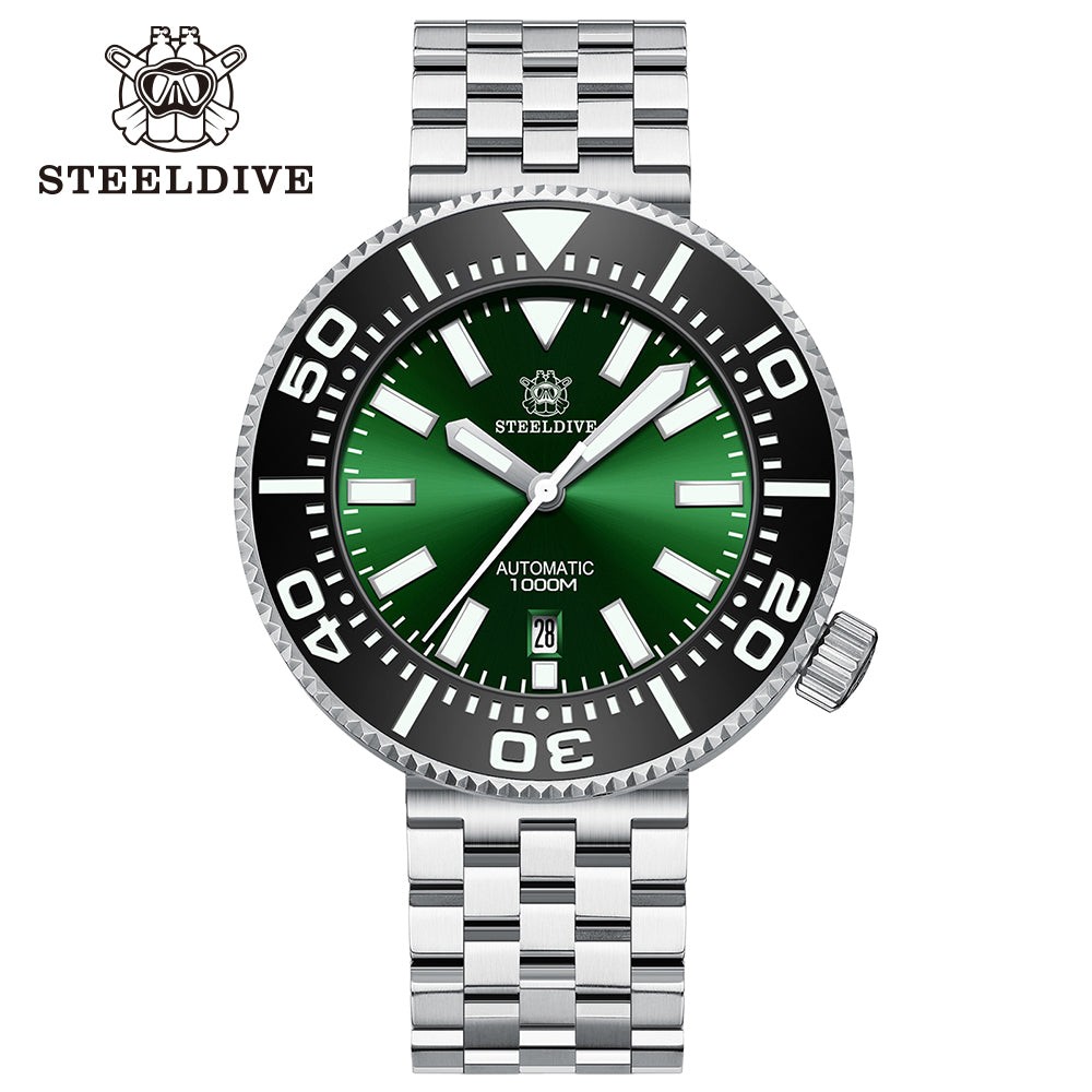 STEELDIVE SD1976P Mens 48mm 1000M Automatic Dive Watch NH35 Sapphire Steel