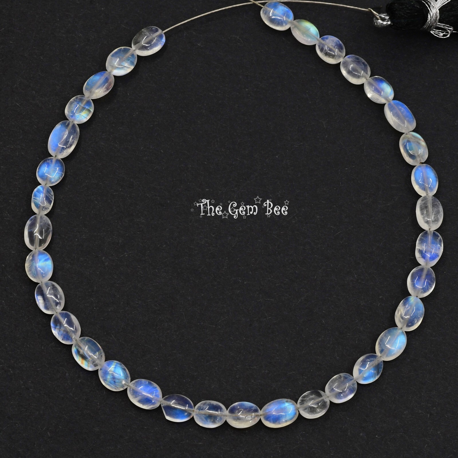 20CT Fine Rainbow Moonstone Smooth Oval Nugget Beads 8 inch strand