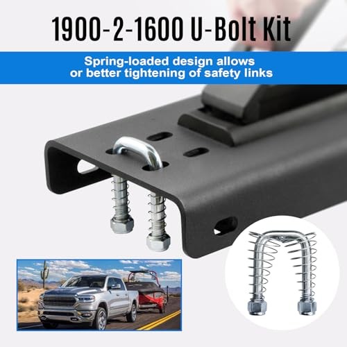 1900-2-1600 Replacement Safety Chain U-Bolt Kit Fit for B&W Gooseneck Hitchb