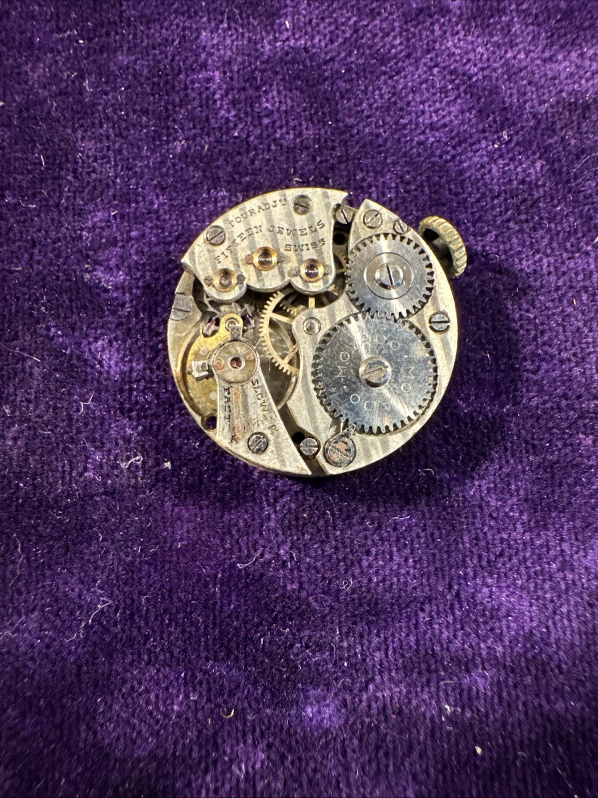 Vintage Movado Movement For Parts Or Repair With Hands 21.5mm