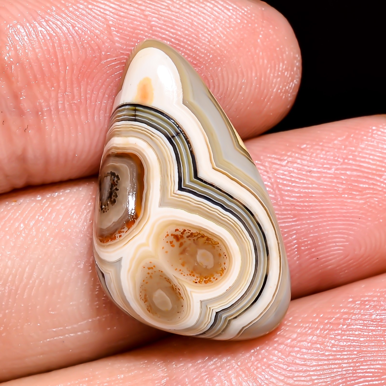 Natural Crazy Lace Agate Fancy Shape Cabochon Loose Gemstone 24X14X7 MM 17 Cts.