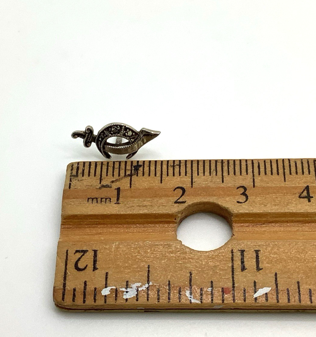 Diamond Shriners Tie Tack Lapel Pin 0.5g