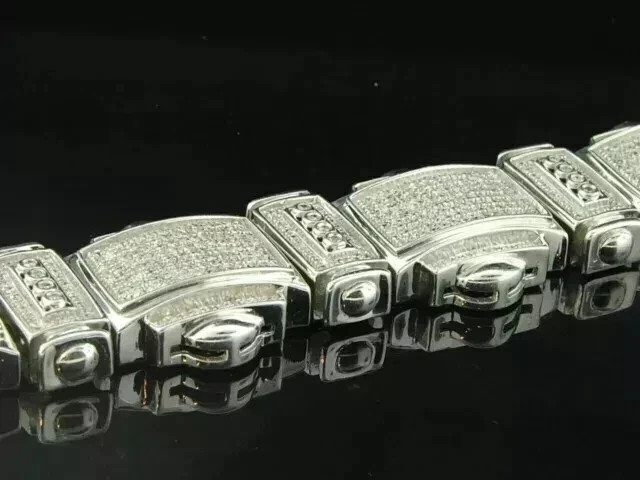 Men’s 12.CT Round Cut Lab Created Diamond Tennis Bracelet Gold Plated 925 Silver