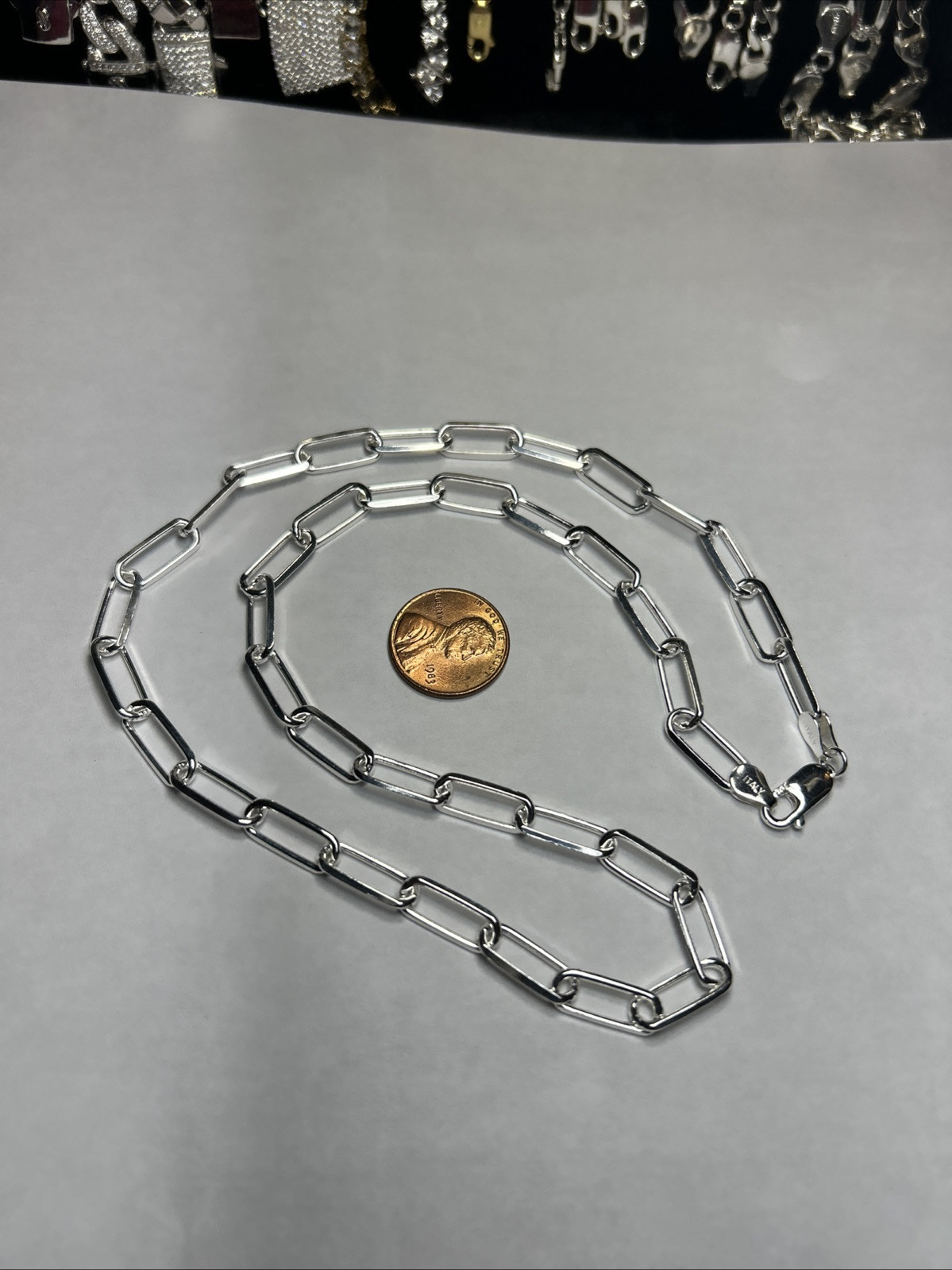 925 SOLID Sterling Silver PAPER CLIP CHAINS 5.7mm Necklace 20 22 24 in Italy NEW