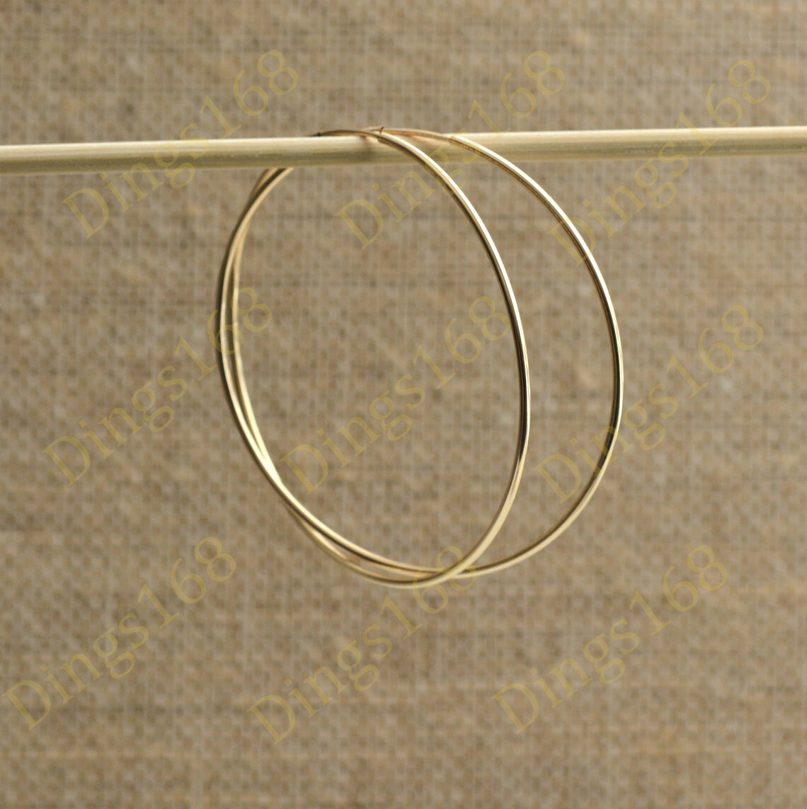 Classic 18K Yellow Gold Filled Light-Weight 50mm/2″ Large Endless Hoop Earrings