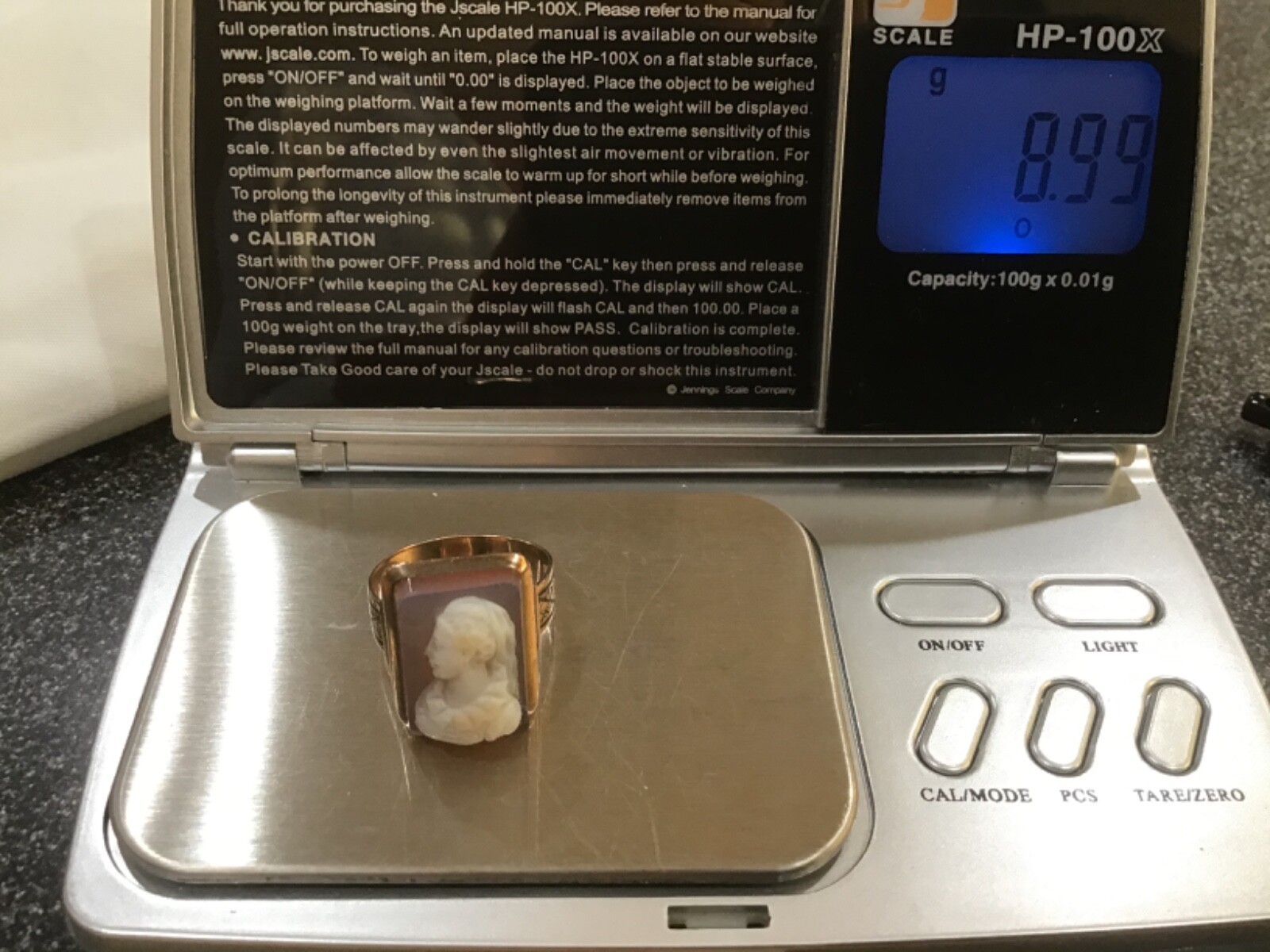 ANTIQUE EDWARDIAN VICTORIAN 10kt GOLD SARDONYX CAMEO RING SZ 8? 8.99 GRAMS