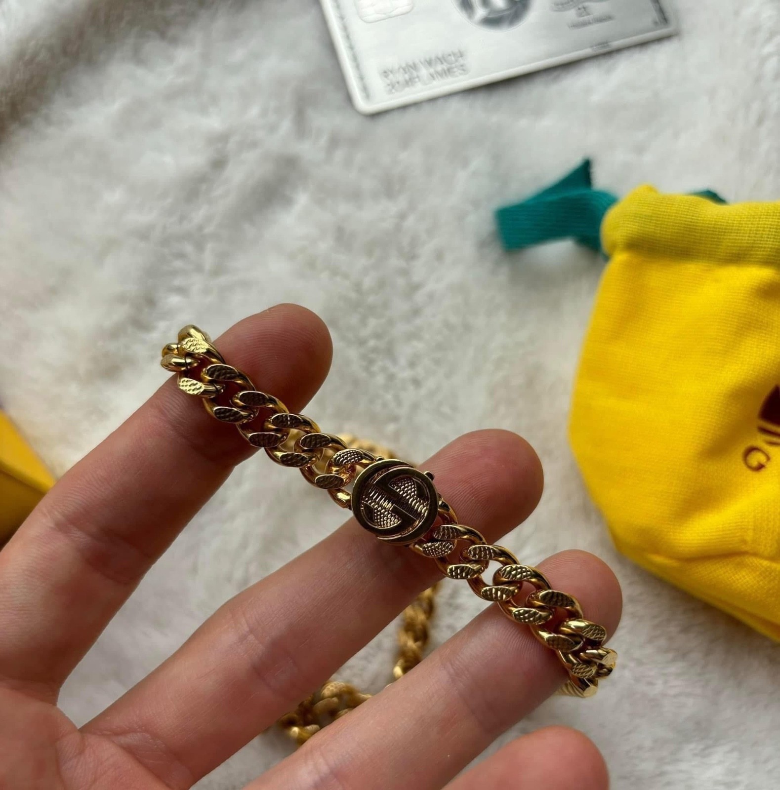 Gucci x Adidas Gold & Orange Pendant Logo Chain – $1250 – New