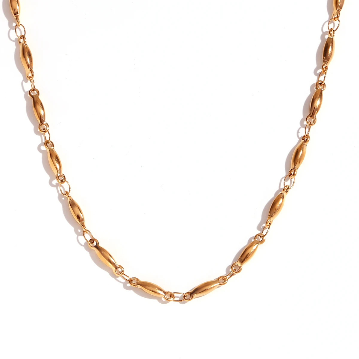 Water Wave Chain Necklace Stainless Steel Snake Link Multiple Wear Jewelry