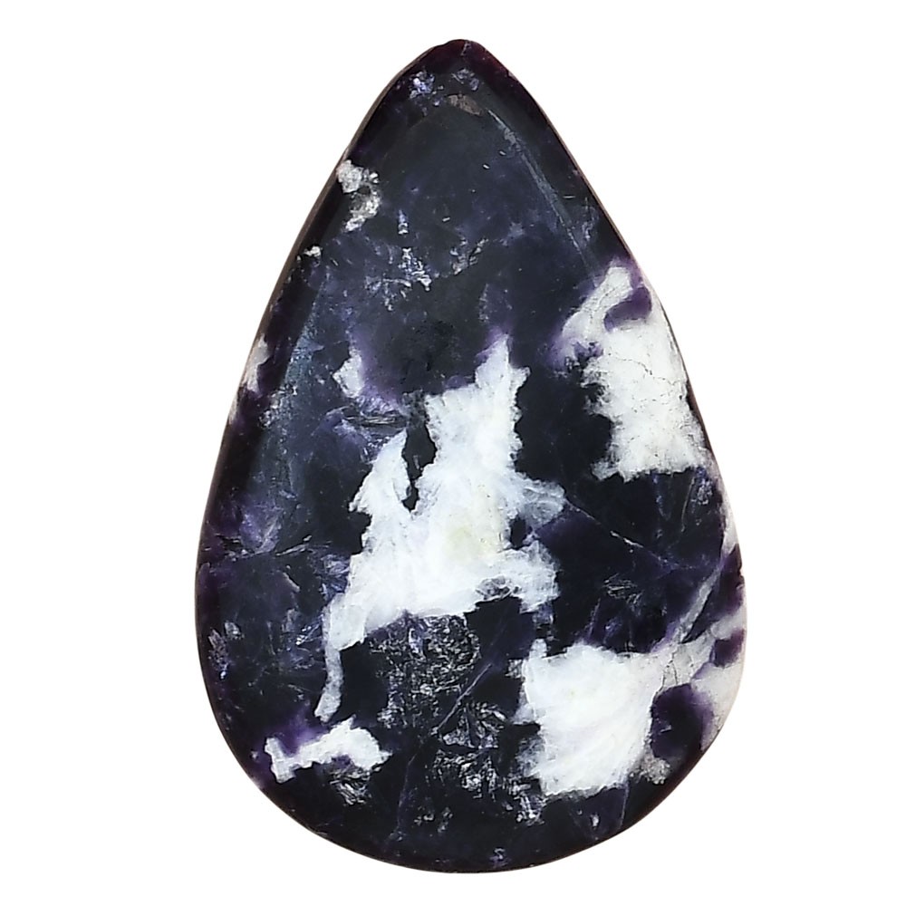 Natural Purple Lepidolite 38.7×25.5×5 mm Pear Shape Polished Gemstone LS03409-56
