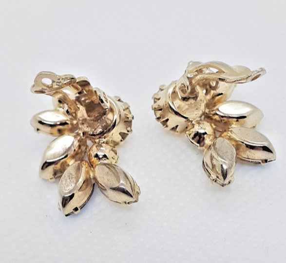 VTG SHERMAN Gold Semi-Rigid Swarovski Light Colorado & AB’s Necklace & Earrings
