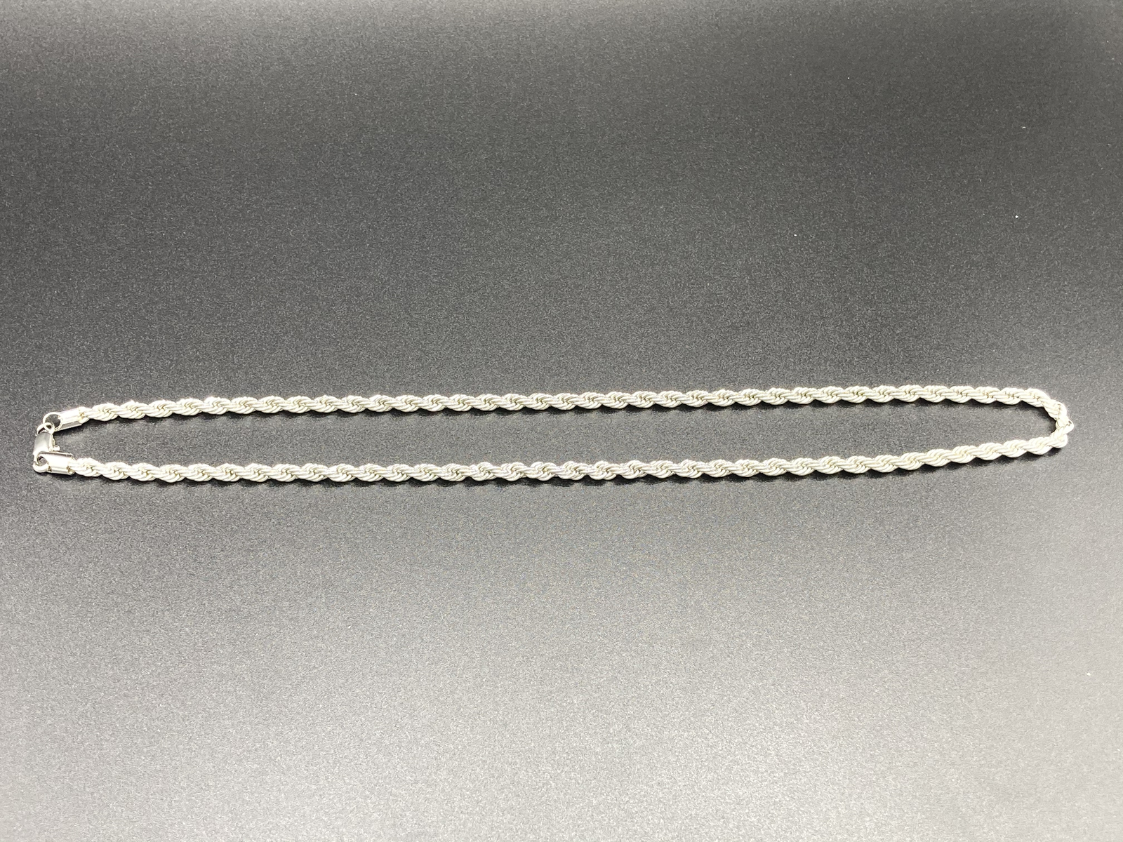 14k White Gold Plated Rope Chain Necklace 24” 6mm
