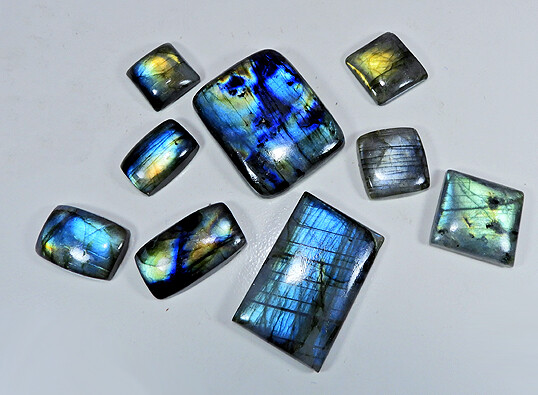 NATURAL MULTI LABRADORITE OCTAGON SHAPE CABOCHON LOOSE GEMSTONE WHOLESALELOT ZB1