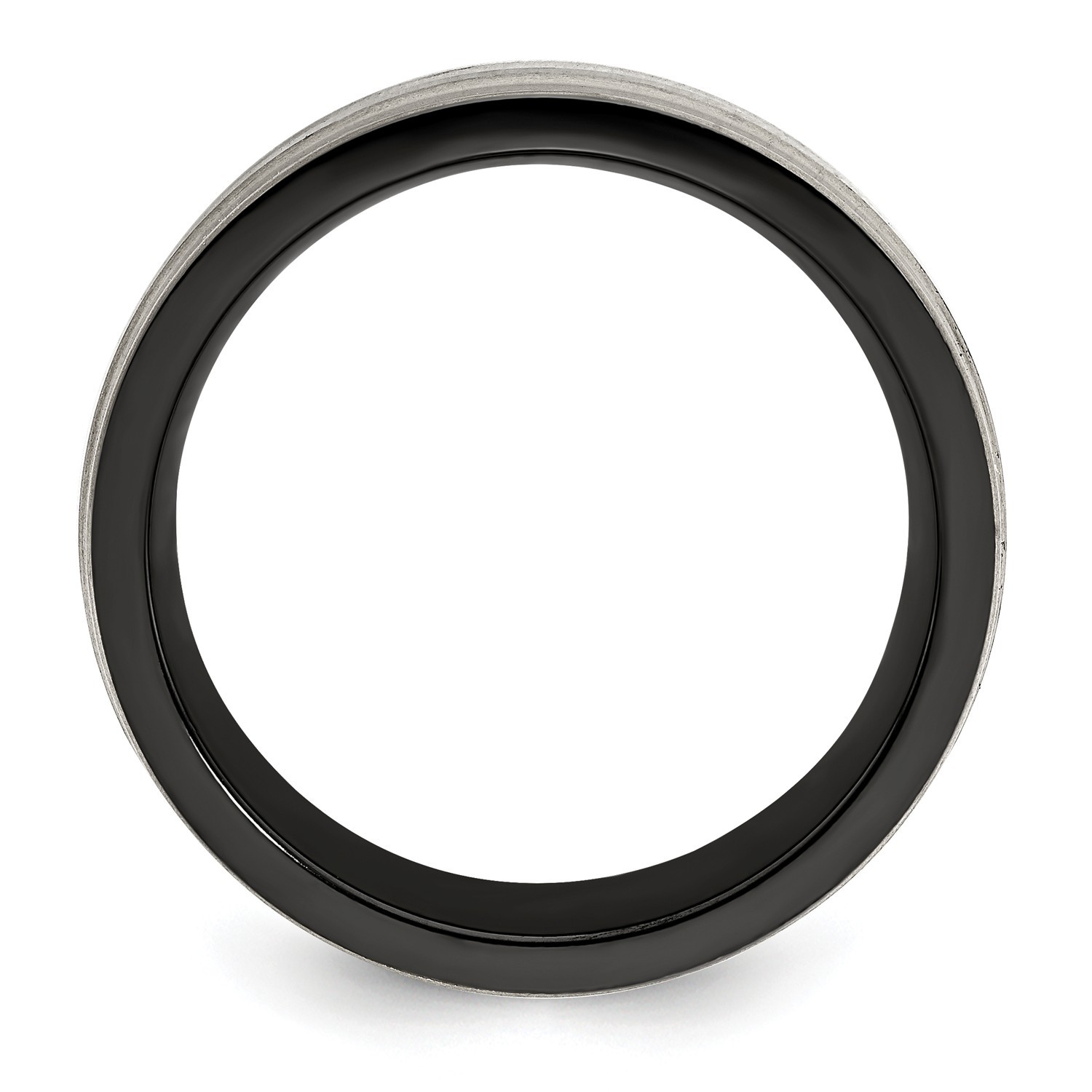 Edward Mirell Black Ti Titanium 8mm Flat Cut Brushed Wedding Band Sizes 7 to 13