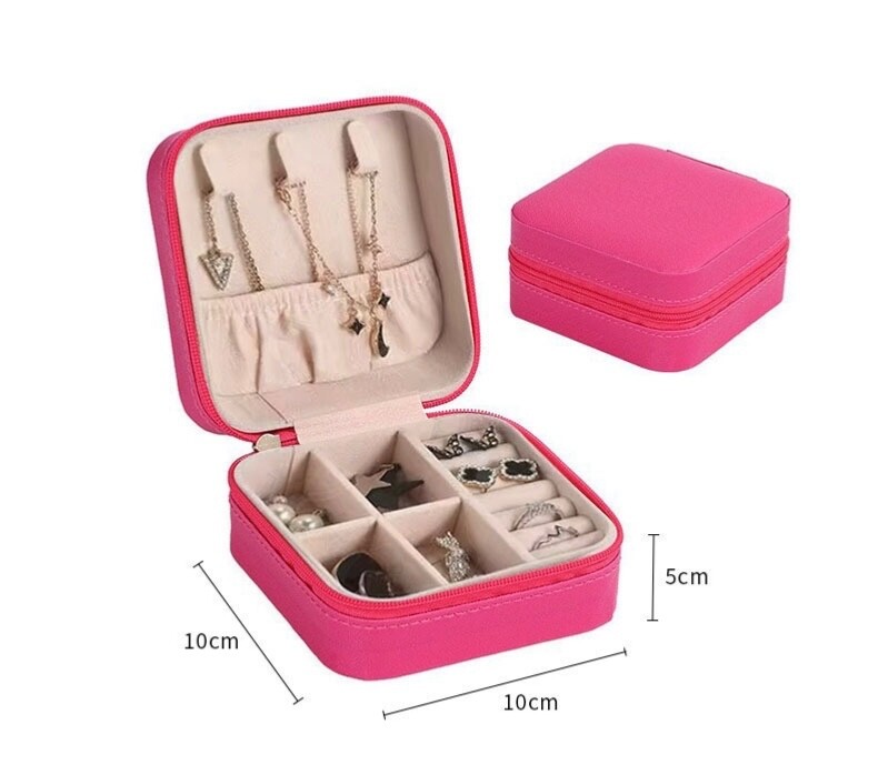 Small Travel Jewelry Box Organizer – Girls Women Gift Rings Earrings Necklaces J