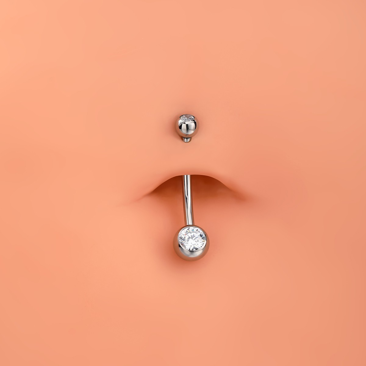 Belly Button Ring G23 Titanium CZ 14G Curved Barbell Navel Body Piercing Jewelry