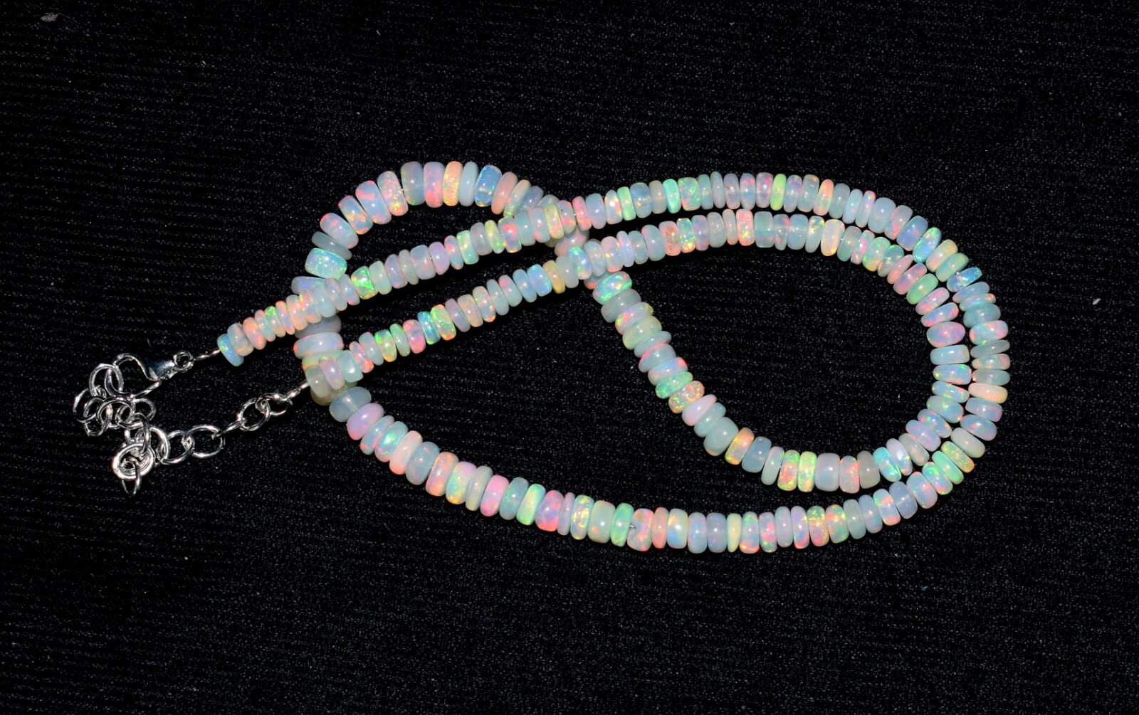 Genuine Opal Natural Ethiopian Opal Wello Fire Opal Gemstone Beads Necklace “16