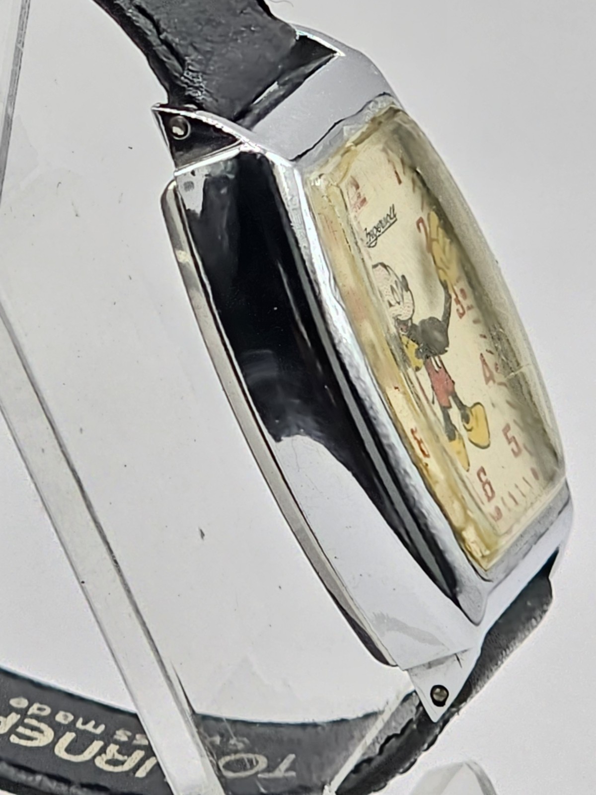 Rare 1947 Ingersoll US Time Mickey Mouse (Measles) Wristwatch Running