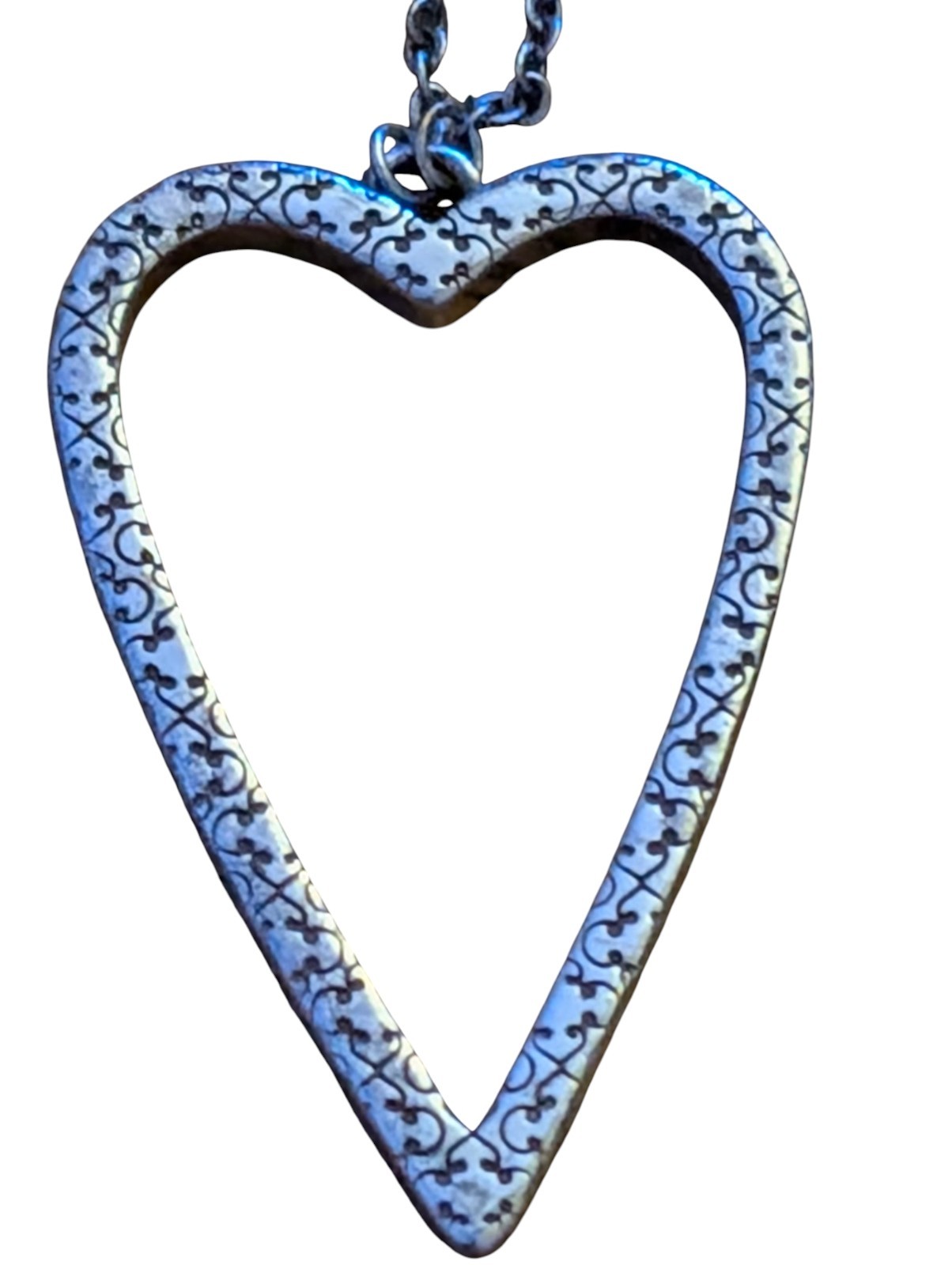 Brighton Starry Night Crystal Open Heart Pendant Necklace Silver Tone 40″ NWT