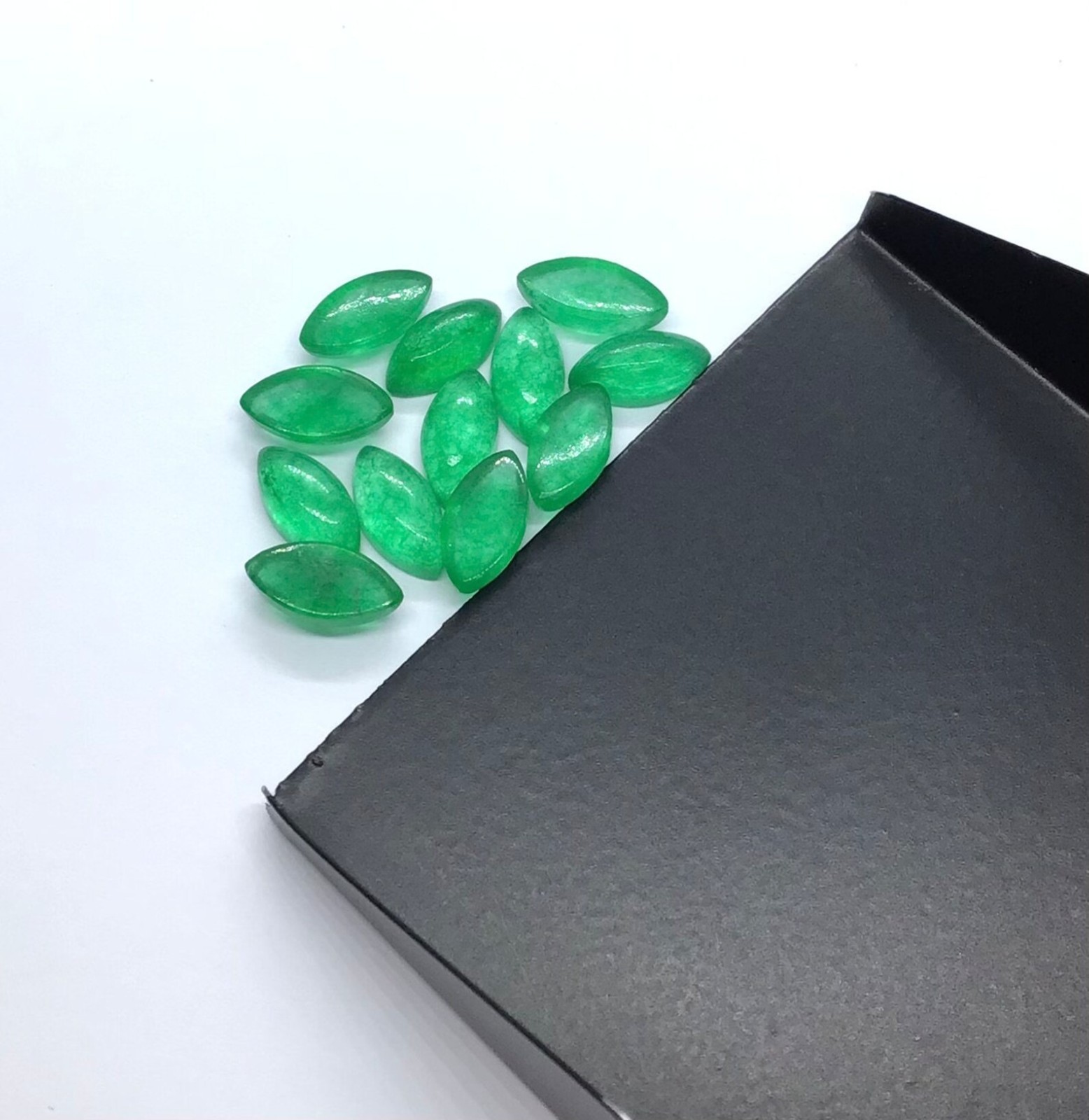 Emerald Quartz Marquise Cabochon Green Gemstone Lot For Crafting 4x8mm – 15x30mm