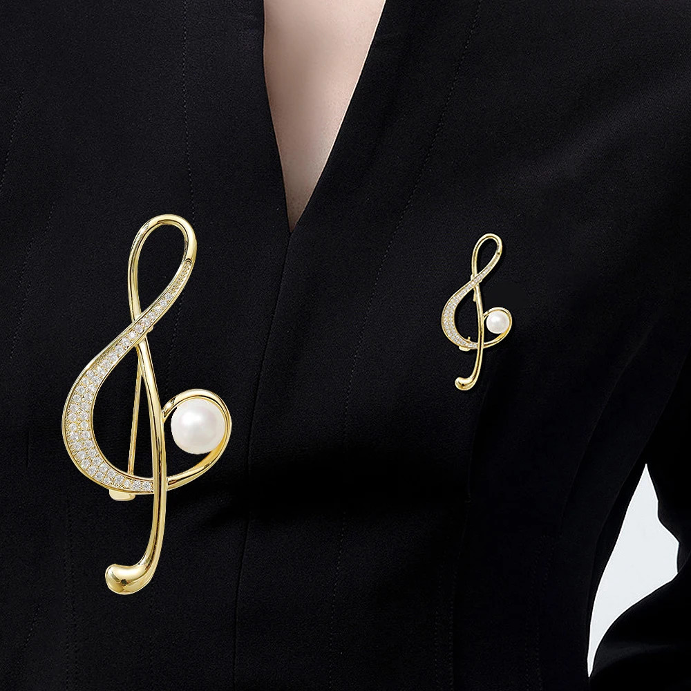 Classic Music Note Brooch Pin Badge Collar Womens Gift