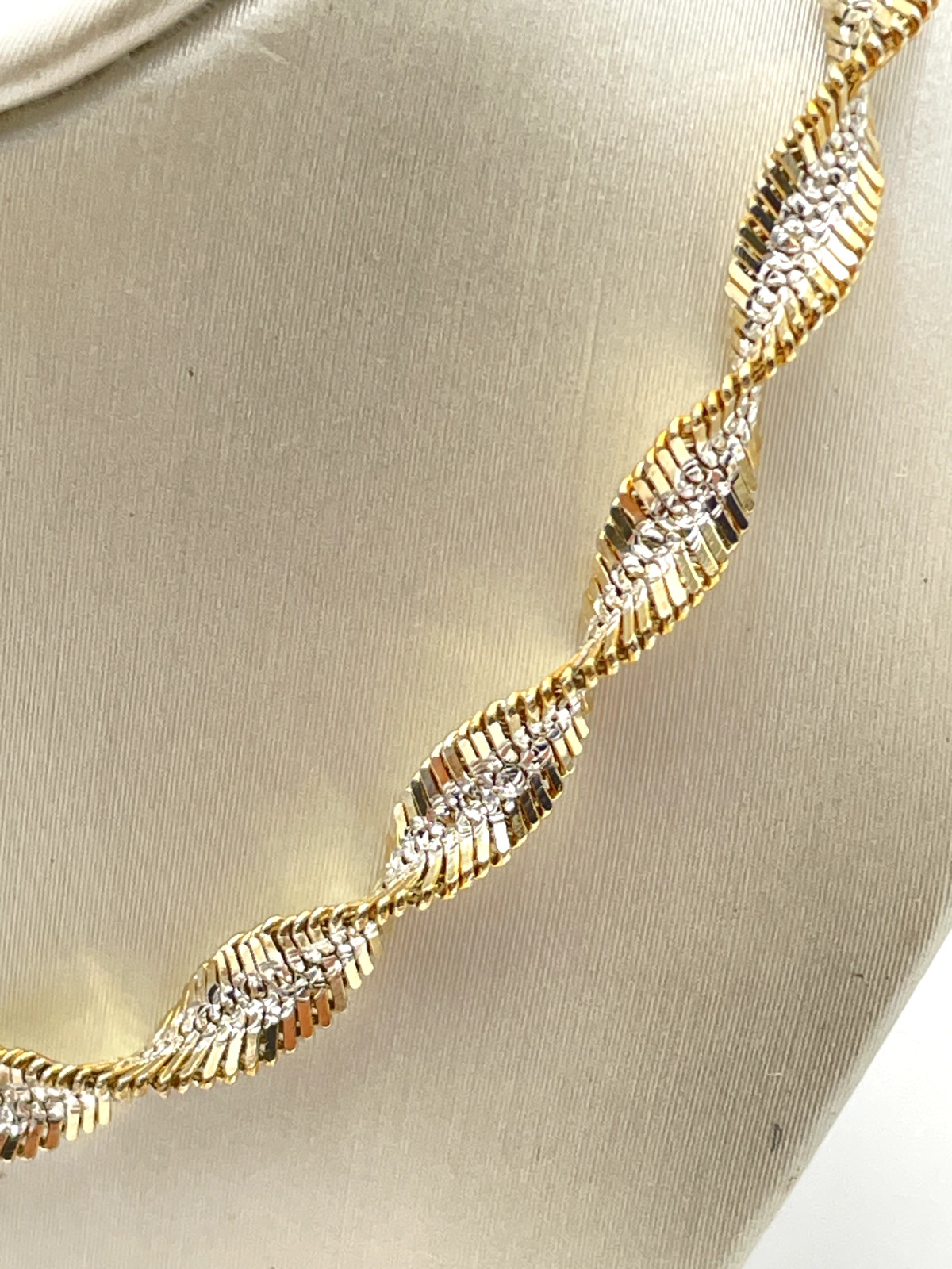 STERLING SILVER 925 ITALY 8″ DNA CHAIN 4 mm Wide BRACELET 5.3g