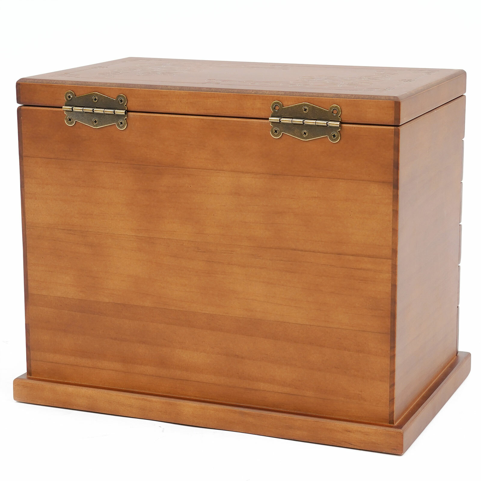 Jewelry Box Wood for Wowen 6-Layer Large Organizer Box with Mirror & 5 Drawers~