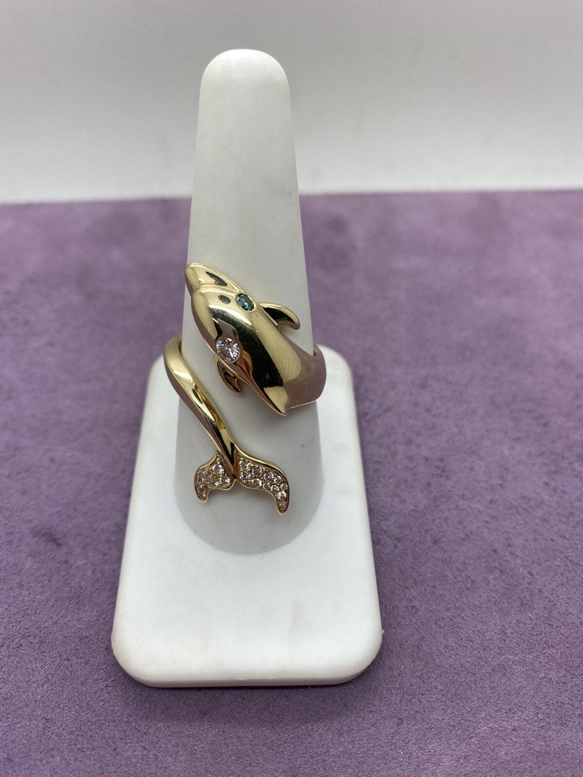 14kt Yellow Gold .45ctw VS2/SI1,G-H Diamond Dolphin Wrap Ring Sz8.5 1009134-11