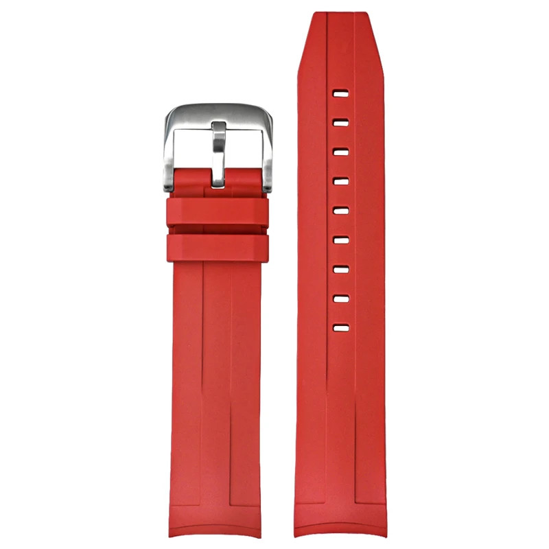 21mm Curved FKM Rubber Strap For Tissot Seastar T120 Soft Heat-Resistant Band
