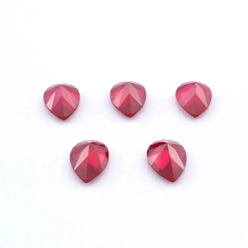 Natural Mozambique Blood Red Ruby Loose Pear Gemstone Cut 30pcs