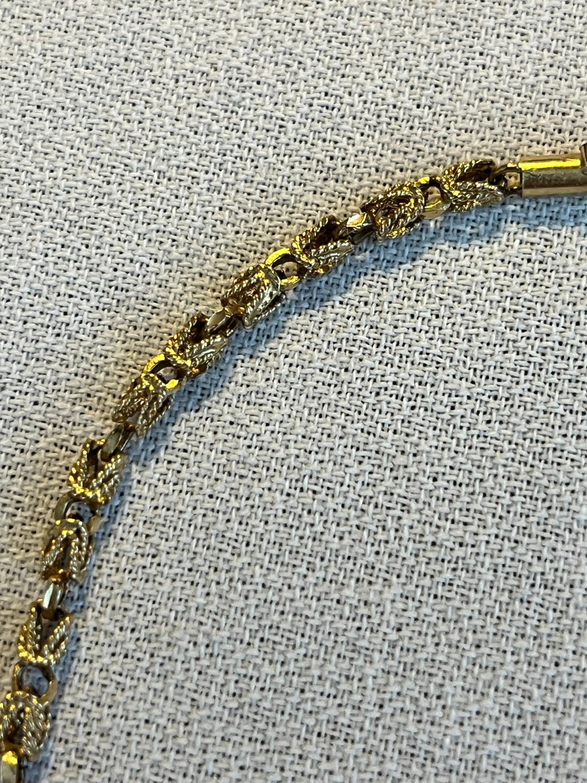 Vintage Solid 14K Yellow Gold 20” Byzantine 3mm Link Chain Necklace 17.8GM
