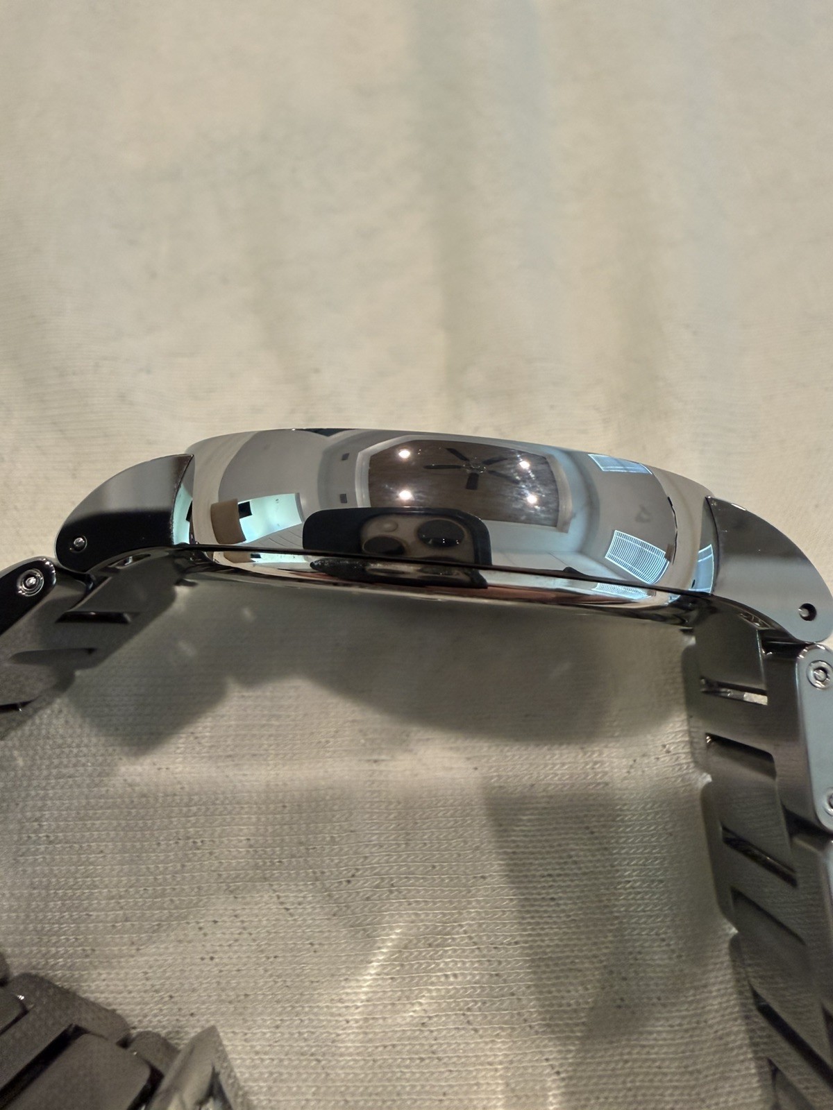 Movado DURA TUNGSTEN Museum Mens Watch Black Dial Ref 0606433 Swiss Box / Papers