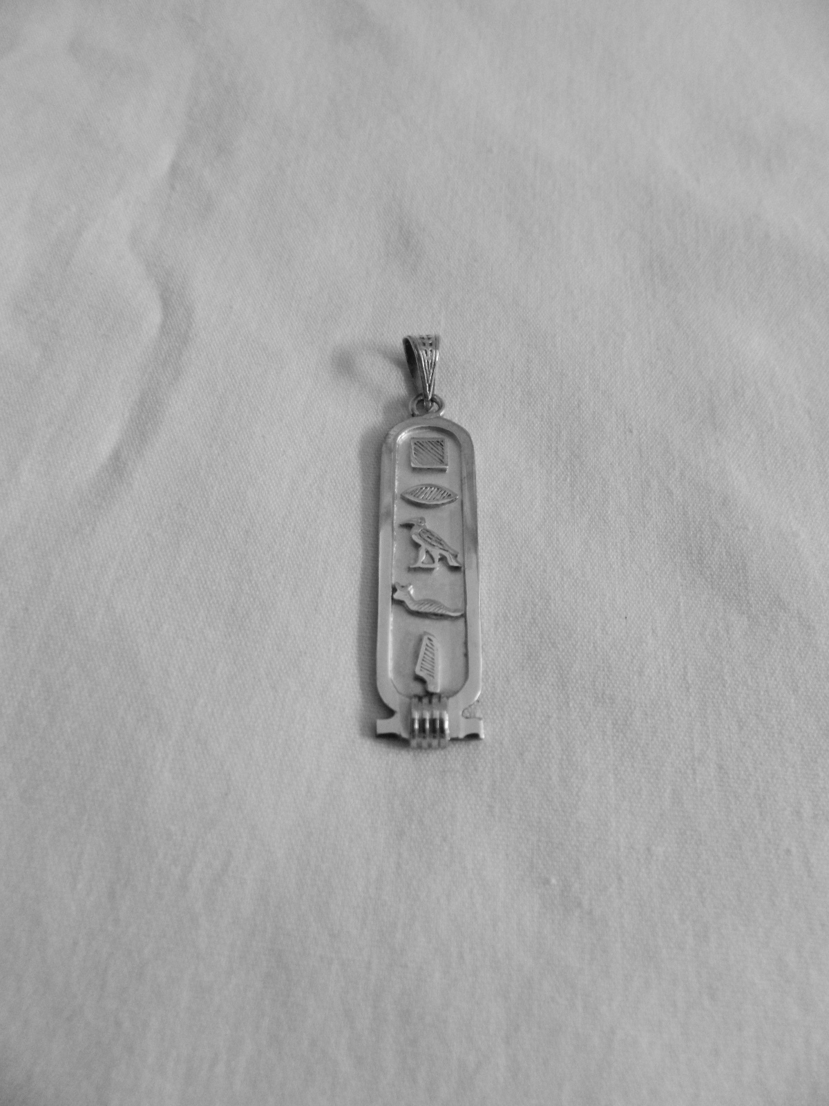 Egyptian Personalized Name Sterling Silver Cartouche In Hieroglyphic 3-9 Letters