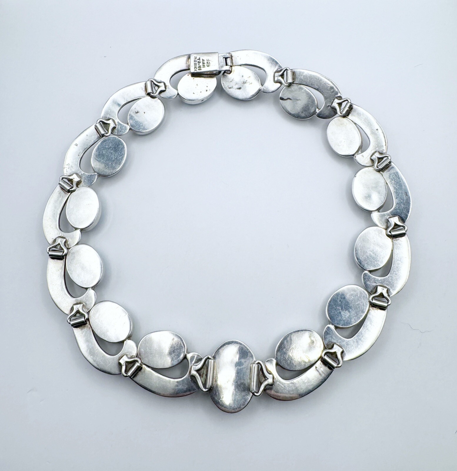 Antonio Reina Large Turquoise AAR Tl-4l Mexico Sterling Silver 925 Necklace