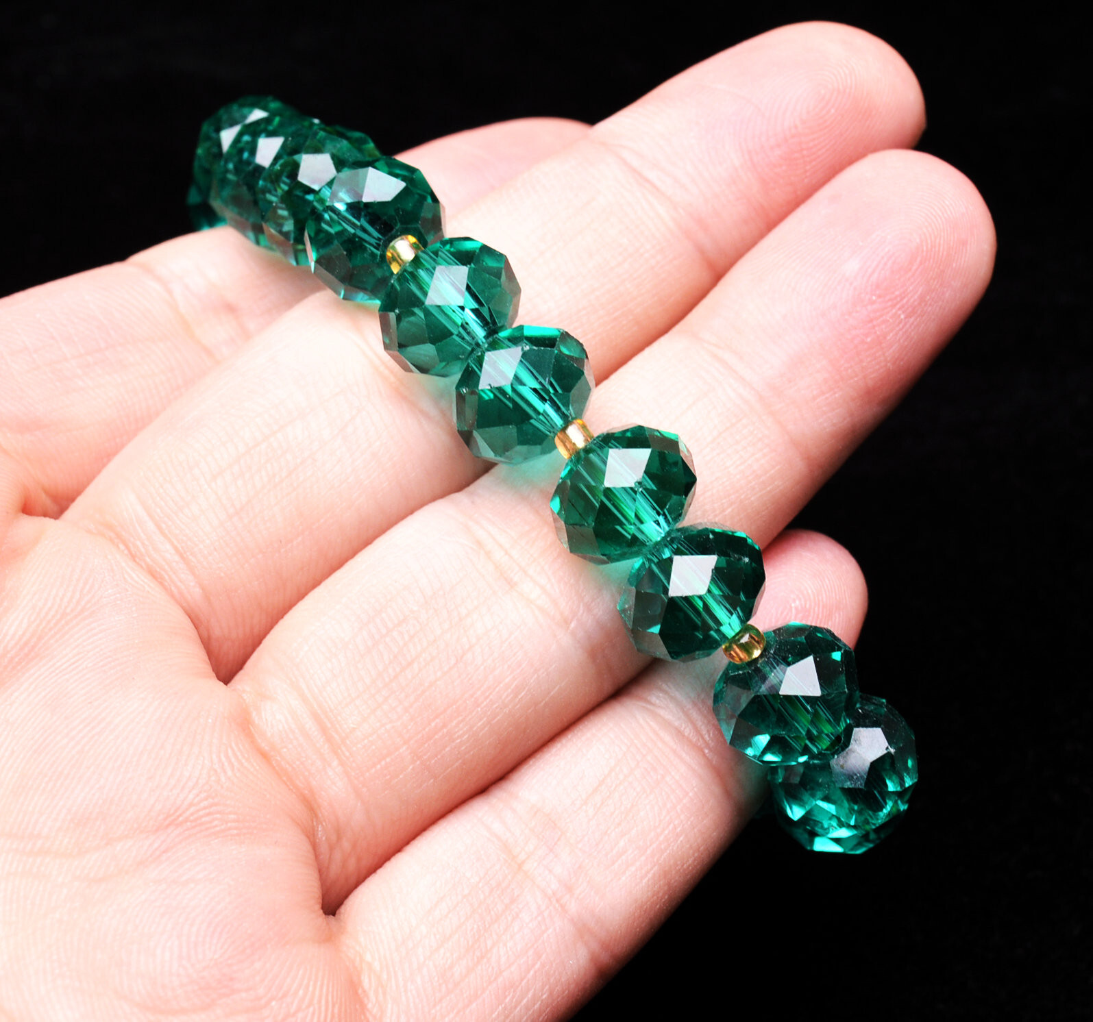 8*8*6mm Top Quality Natural Green Tourmaline Crystal Women Bracelet AAA