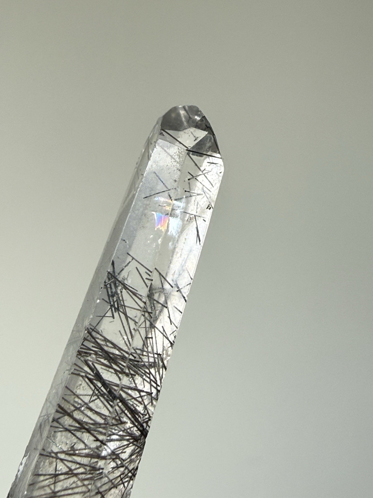 rutilated quartz point pendant necklace statement jewelry black rutile in Quartz