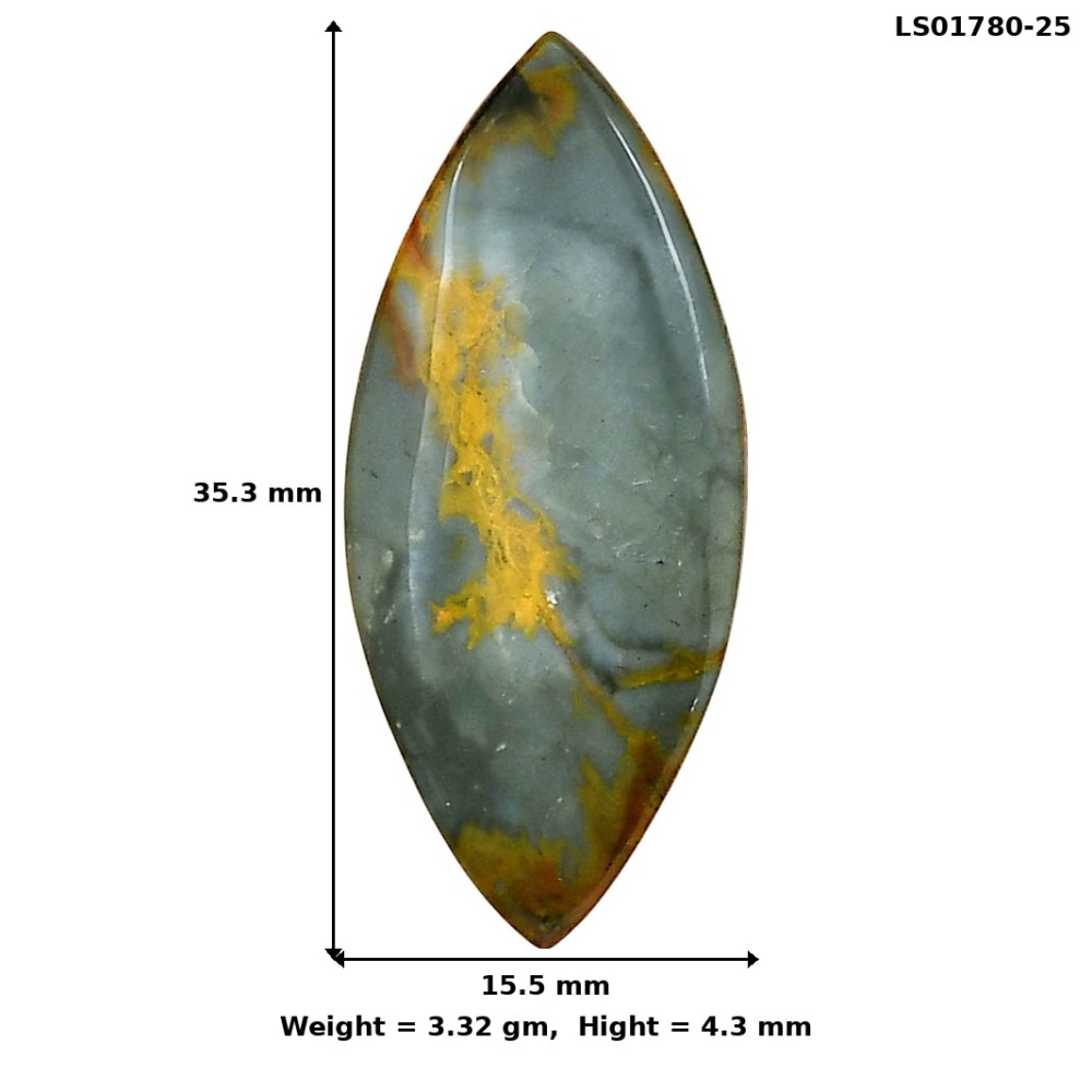 Natural Rocky Butte Picture Jasper 35.3×15.5×4.3mm Marquoise Gemstone LS01780-25