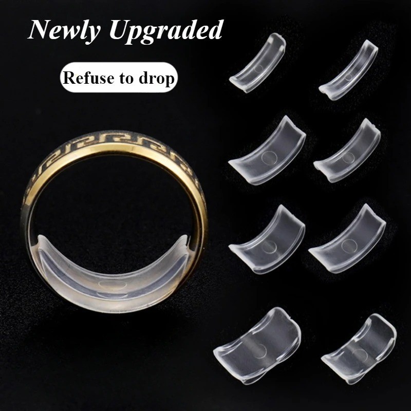 8 Sizes. Clear Silicone Ring Sizer Invisible Adjuster Anti-Loss for Loose Rings.