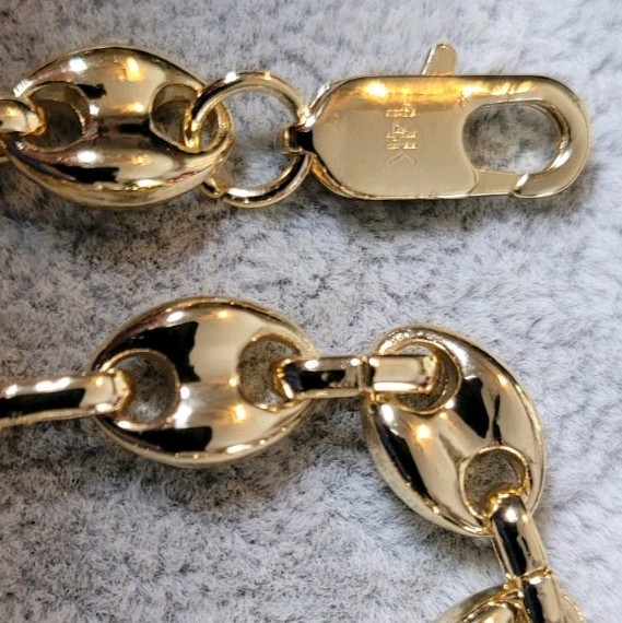 14k Gold Heavy Plated Stainless Steel Mariner Chain, 8mm, 23.5″, 55gms, Stamped