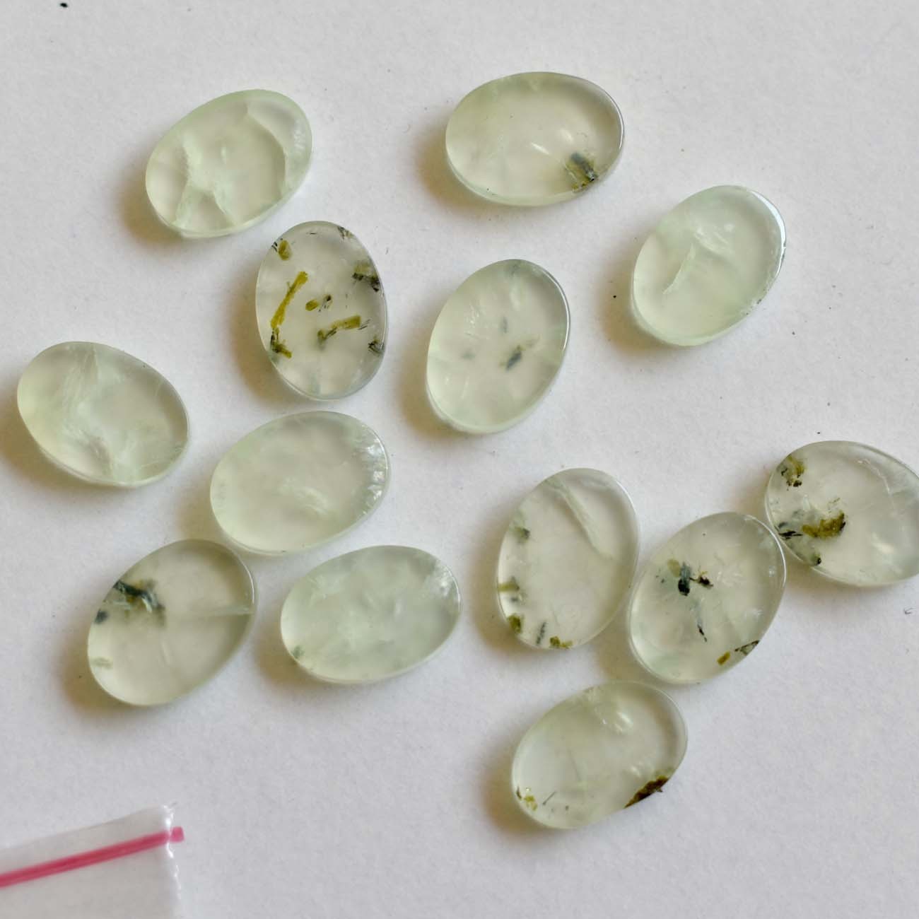 Natural Prehanite Oval Bothside Flatback 8x10mm to 20x25mm Loose Gemstone
