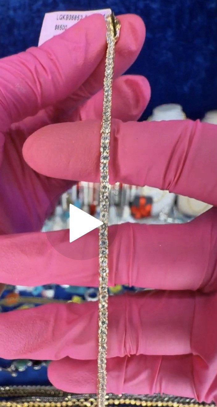 Silver 5ct Lab-Created Clear Round Diamond Tennis Bracelet Box Clasp
