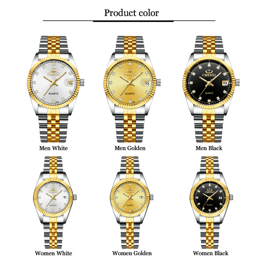 CHENXI Men Quartz Watch Casual Silver Gold Wristwatch Male Calender Watches Gift