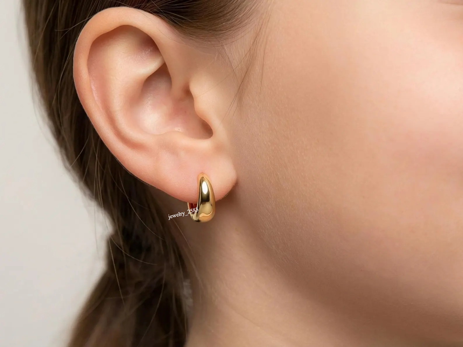 8mm / 0.3″ Unisex Kids Daily Wear Solid Metal Huggie Hoop Earrings 925 Silver